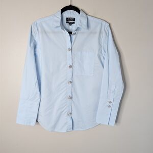J. Crew Organic Cotton Garcon Jeweled Button Up